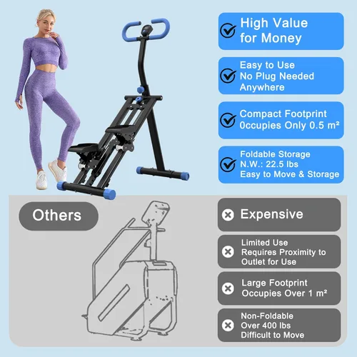 Miniatura 6 de Stair Stepper for Home-Upgrade Vertical Climber Workout Machine for Full-Body Exercise Climber Fitness Equipment with Stable Frame Adjustable