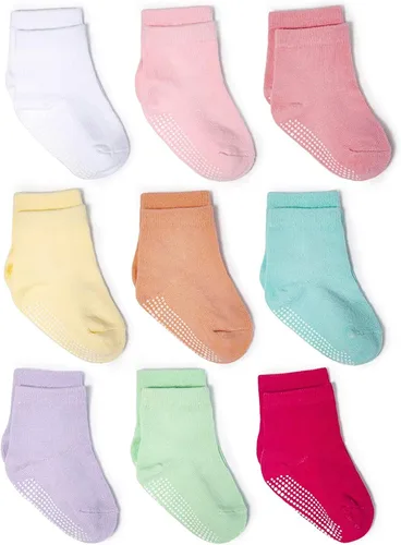 Zaples - Calcetines con suela antideslizante y altura media para bebés, niños y niñas