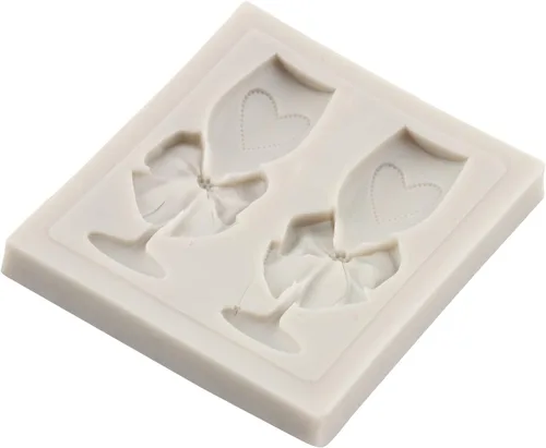 Miniatura 7 de Sijiangmold Molde de fondant de corazón MR MRS I DO, molde de silicona para decoración de tartas, molde de anillo de copa de vino de champán