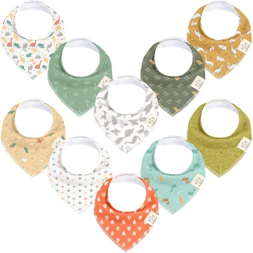 Miniatura 10 de KeaBabies - Juego de 8 baberos tipo bandana para bebés, niñas y niños - Baberos de algodón orgánico para babeo y dentición para recién nacidos