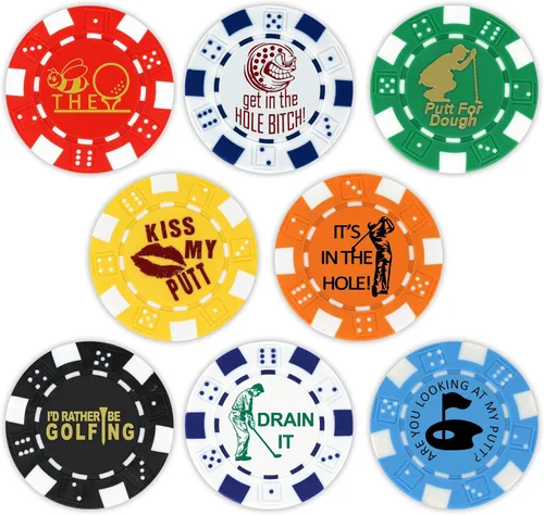 DA VINCI Marcador de bolas de golf, colección de fichas de póquer, fichas a rayas de 0.41 oz