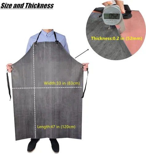 Miniatura 6 de TonLing Delantal de Goma Impermeable con Guantes de Goma Gruesos para Hombres y Mujeres, Delantales Químicos de Servicio Pesado con Almohadilla