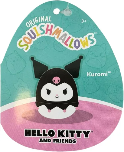 Miniatura 4 de Squishmallows - Peluche Kellytoy oficial, escuadrón Sanrio, de felpa blanda y aplastable, juguete de animal de peluche (Kuromi, 8 pulgadas)