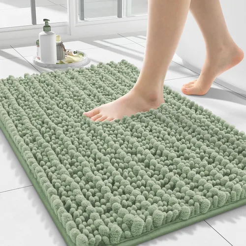 Miniatura 268 de Smiry Alfombras de Baño 24x16 pulgadas, Alfombras de Baño de Chenilla Extra Suaves y Absorbentes, Respaldo de Goma Antideslizante, Lavable a Máquina
