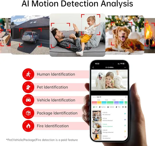 Miniatura 7 de Cámaras de seguridad inalámbricas para exteriores 2K: Cámara WiFi alimentada por batería con detección de movimiento AI para el hogar - Visión