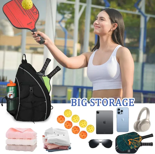 Miniatura 3 de Bolsa de Pickleball Goloni para Mujeres, Mochila de Pickleball para Hombres, Bolsa de Hombro Ligera con Gancho para Cerca, Gran Capacidad, Bolsillo