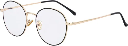 Miniatura 15 de Kursan - Gafas con filtro de luz azul para mujeres y hombres, elegantes, con armazón redonda de metal, lentes transparentes