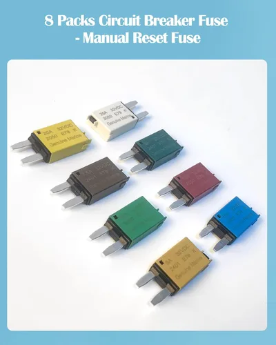 Miniatura 2 de Kit surtido de fusibles de cuchilla de perfil bajo con reinicio manual ATM, fusibles de cuchilla mini 5A 6A 7.5A 10A 15A 20A 25A 30A Amp, fusibles