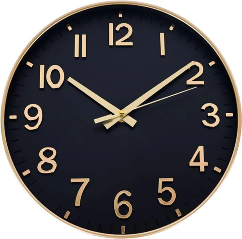 Miniatura 17 de HZDHCLH Reloj de pared con pilas, reloj de pared naranja, reloj de pared de 8 pulgadas, silencioso, sin tictac, números 3D modernos para cocina