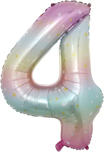 Miniatura 5 de Globos de helio de 40 pulgadas con degradado de estrella arcoíris de tamaño grande, globos de helio para fiesta de cumpleaños, decoración