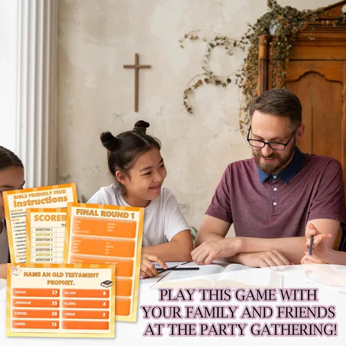 Miniatura 5 de Juegos de peleas bíblicas, tarjetas de juego cristianas, juegos religiosos de fiesta familiar para amigos y familiares, juego de peleas amistosas