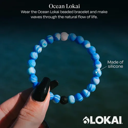 Miniatura 2 de Lokai Pulseras hawaianas de cuentas de silicona para mujeres y hombres, la colección Surf Ohana Beach Jewelry Pulsera de cuentas de moda