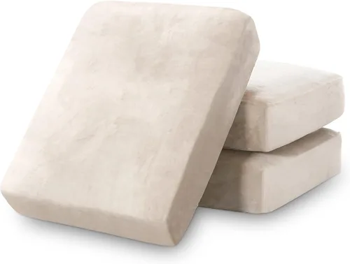 Miniatura 54 de PrinceDeco Funda marrón para muebles, 2 fundas de cojín elásticas de terciopelo para cojines individuales, aptas para mascotas, se mantiene en su