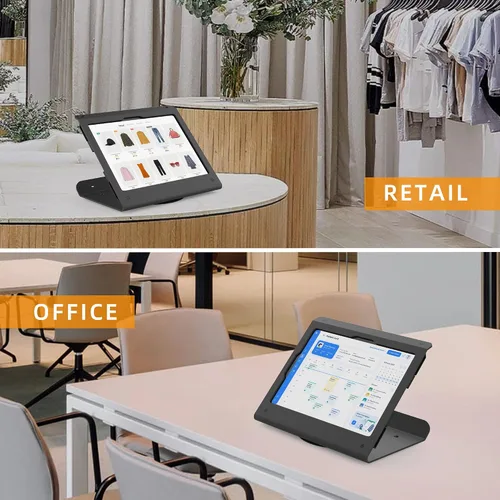 Miniatura 2 de Soporte para tablet POS, soporte de quiosco de acero resistente con base giratoria de 360°, antirrobo, compatible con iPad 10 de 10.9 pulgadas, Pro