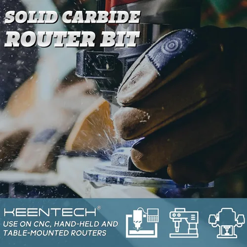 Miniatura 6 de KEENTECH Broca de enrutador Sprial de punta plana de 2 flautas de corte descendente de 0.118 in para máquina enrutadora CNC, diámetro de corte