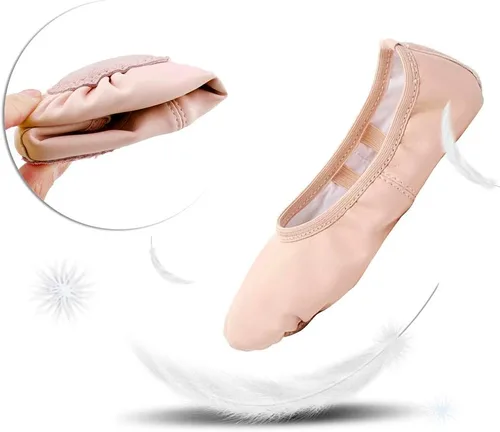 Miniatura 5 de Stelle Zapatos de ballet para niñas Zapatillas de ballet para niños pequeños Zapatillas de cuero suave para niños Zapatos de baile para niños