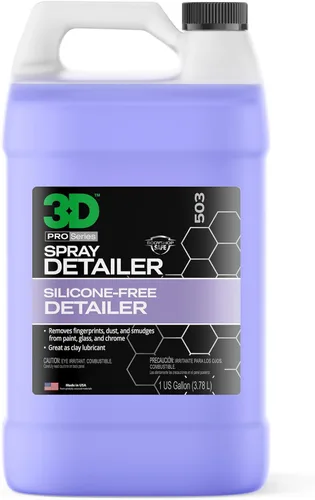 3D Spray Detailer - Spray de detallado de carrocería sin silicona para vehículos recién pintados 1 galón