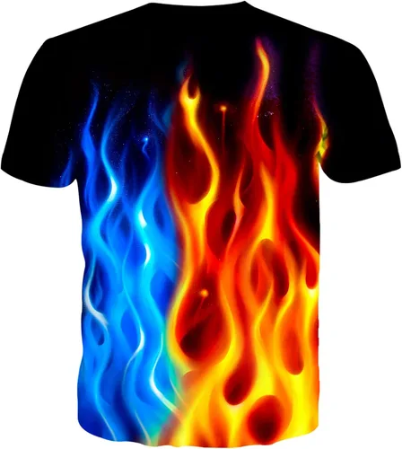 Miniatura 2 de Camisetas unisex con estampado 3D de manga corta y cuello redondo para hombre y mujer
