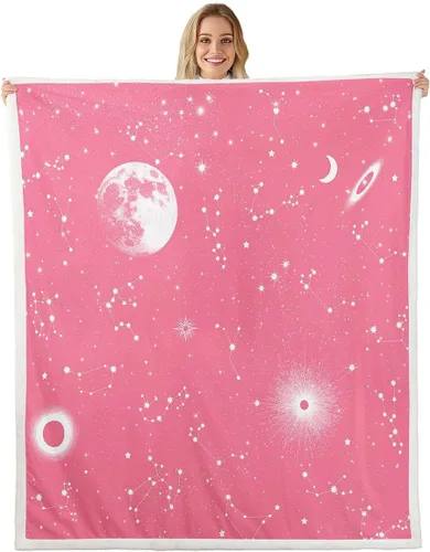 Miniatura 10 de Erosebridal Galaxy Fleece Blanket 40x50 Constellation Fuzzy Plush Throw for Sofa Couch Black Nebula Stars Sherpa Blanket Outer Space Starry Sky