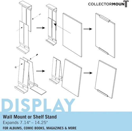 Miniatura 2 de CollectorMount Soporte para cómic, 3 unidades, soporte para cómics o exhibición de montaje en pared, invisible y ajustable