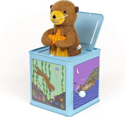 Jack Rabbit Creations My Little Sea Otter Jack in the Box - Juguete musical de peluche emergente - A partir de 3 años