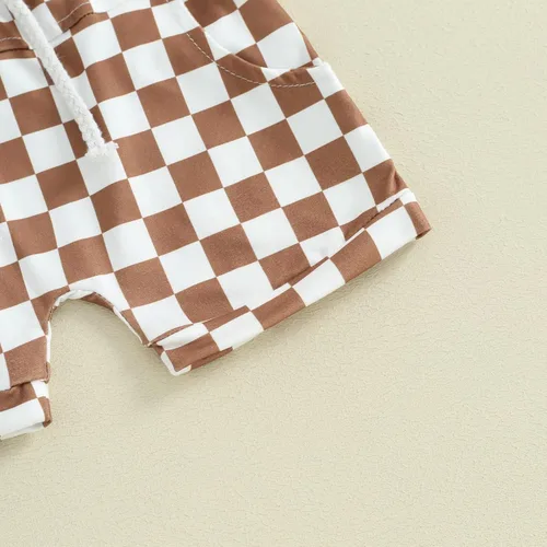 Miniatura 92 de Ropa de bebé niño sin mangas + pantalones cortos con estampado a rayas con bolsillos, 2 piezas de trajes de verano
