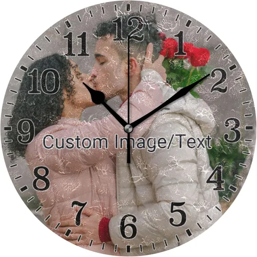 Miniatura 7 de JUNZAN Reloj de bañera con vino romántico espumoso y velas, reloj de pared silencioso de 10 pulgadas, pequeño reloj redondo, decoración de cocina