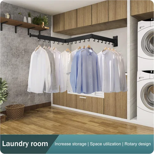 Miniatura 5 de LIENAHU Estante de Secado de Ropa Montado en Pared,Estante de Secado de Ropa,Estante de Secado de Lavandería,Estante de Perchero de Ropa Montado