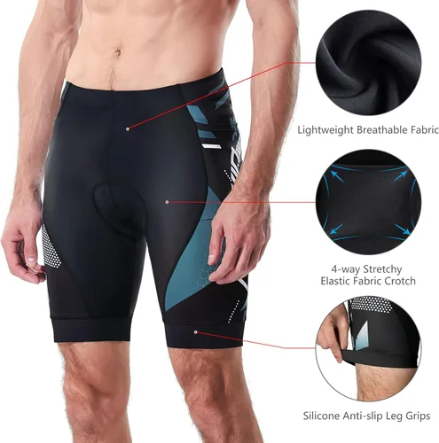 Miniatura 4 de NICEWIN - Pantalones cortos de ciclismo para hombre, con acolchado 3D y secado rápido