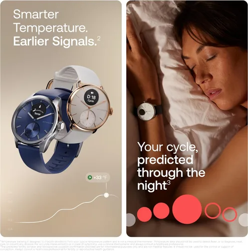 Miniatura 6 de WITHINGS ScanWatch 2 - Hybrid Smart Watch, Heart Rate Monitoring, Fitness Tracker, Cycle Tracker, Sleep Monitoring, GPS Tracker, 30-Day Battery