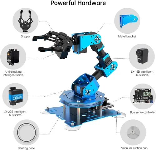 Miniatura 2 de LewanSoul Brazo robótico para programación de codificación Arduino 6DOF STEM Kit de brazo de robot de construcción educativo, brazo robótico
