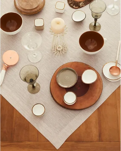 Miniatura 3 de Solino Home - Mantel de lino natural claro de 52 x 52 pulgadas - 100% lino puro cuadrado Athena - Mantel de mesa lavable a máquina para días festivos