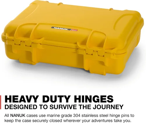 Miniatura 10 de NANUK 910 Estuche rígido impermeable con inserto de espuma para cuatro GoPro Hero 9 y 10 - Amarillo (910-4GOPH94)