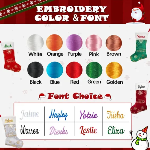 Miniatura 28 de Calcetines de Navidad personalizados para perros y gatos, calcetín de Navidad bordado con nombre personalizado en forma de pata de mascota o hueso