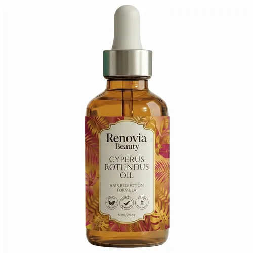 Renovia Beauty Cyperus Rotundus - Aceite de depilación Renovia Beauty, detiene el crecimiento del vello no deseado de forma natural, 2 onzas