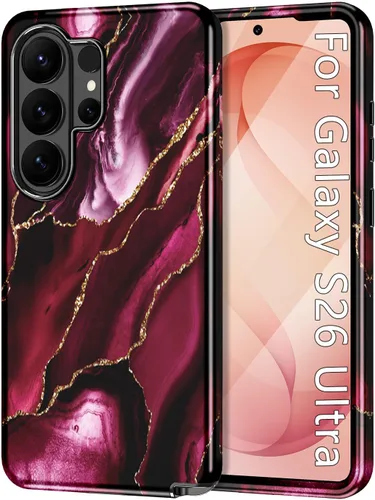 Miniatura 42 de Btscase para Samsung Galaxy S25, [Probado contra caídas de grado militar] Funda protectora de diseño de patrón de mármol, resistente, delgada