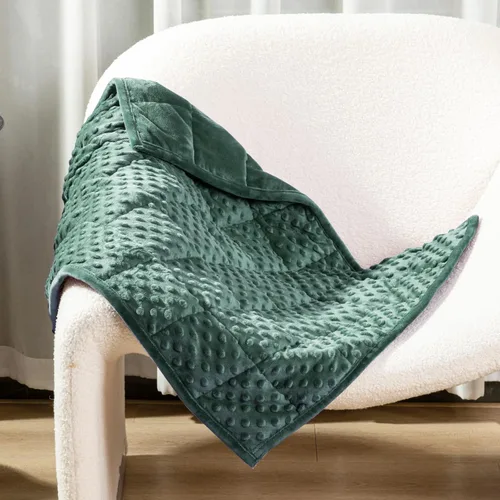 Miniatura 24 de Alomidds Manta con peso (48"x72", 20lbs tamaño Twin - Verde), mantas con peso para adultos, refrescante, transpirable, suave y cómoda Minky, manta A