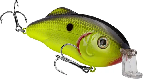 Miniatura 22 de Strike King Hybrid Hunter Shallow Jr. Señuelo de pesca, crankbait de buceo poco profundo, pico de 90 grados, ojos 3D, sonajero fuerte, se sumerge