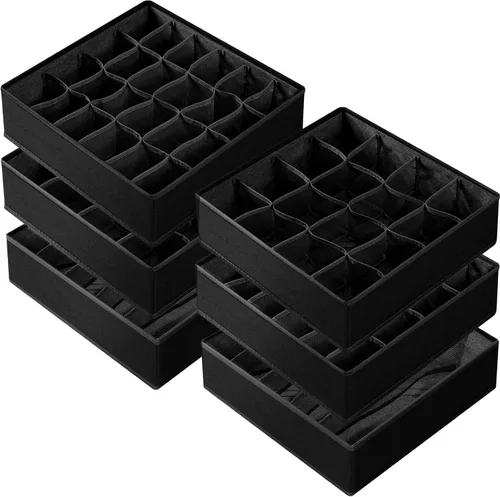 Miniatura 10 de Criusia Organizador de Cajones para Ropa de 6 Piezas - 90 Celdas Organizadores de Closet y Almacenamiento para Cuarto de Bebé - Organizador de Beige