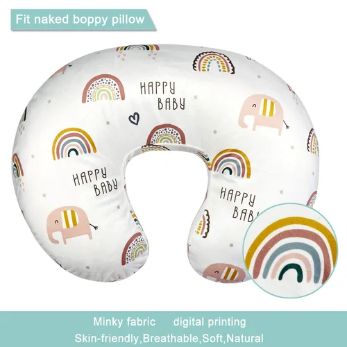 Miniatura 2 de OWLOWLA Funda de almohada de lactancia, funda de almohada de lactancia para bebé niño y niña (arcoíris y elefante)