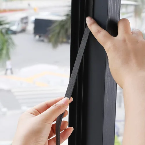 Miniatura 5 de Hestya Tira de espuma para burlete de 32.8 ft para sellado de puertas de ventana (0.118 in, negro)