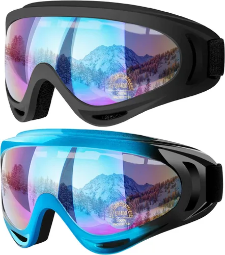 Gafas de esquí, gafas de esquí, gafas de snowboard para hombres, mujeres, jóvenes y niños 11.black/Blueblack
