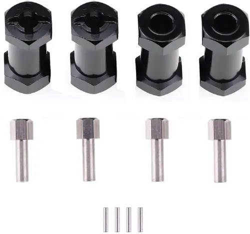 Miniatura 2 de ShareGoo - 4 unidades de cubo hexagonal de aluminio de 0.47 pulgadas (0.472 in), extensión de desplazamiento de 0.984 in, adaptador de acoplador