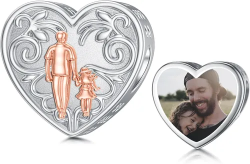 Miniatura 88 de PROESS Dije para padre, madre e hija, pulsera de plata de ley para pulseras, regalos de cumpleaños, día de San Valentín, para hija, madre, amante