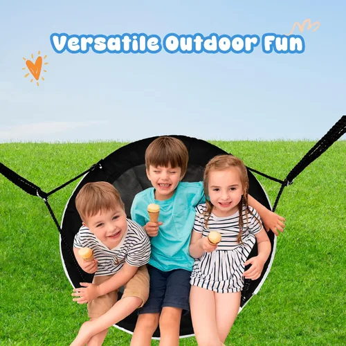 Miniatura 3 de Columpio de árbol de 48 pulgadas con luz LED para niños, columpio de platillo volador de 900 libras, con correas ajustables para colgar