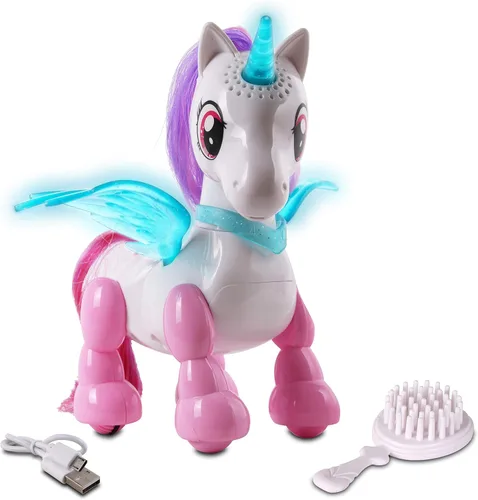 Miniatura 7 de NKOK USB PetBotz - Robo Puppy, recargable, miniatura, robot interactivo para mascotas, iluminado, activado por sonido, hace ruidos bajo orden, viene