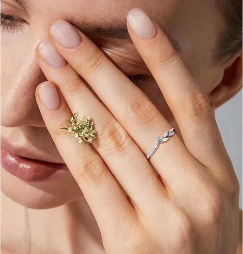 Miniatura 4 de Anillos de Banda de Eternidad de Oro GLOQUAT para Mujeres con Piedras CZ Anillos de Oro Finos Apilables Lindos Anillos de Eternidad de Diamante