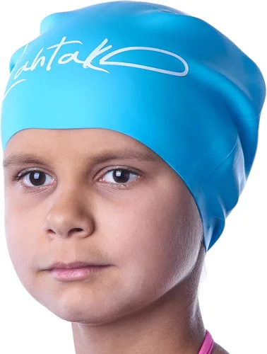 Kids Swim Cap for Long Hair - Comfortable Fit Silicone Swimming Hat for Girls & Boys with Curly Hair, Braids, or Dreadlocks - Durable & Easy to Wear