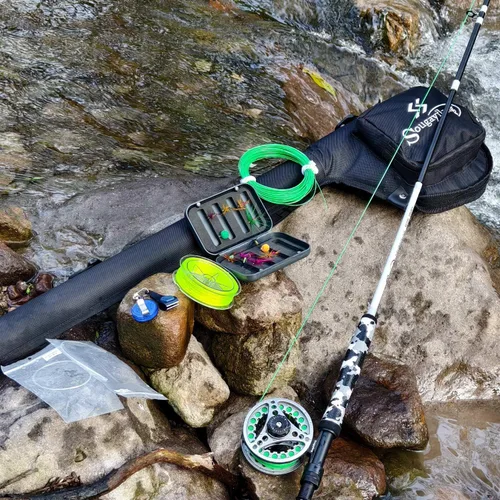Miniatura 6 de Sougayilang Kit Combo de Iniciación de Pesca con Mosca Estándar, Caña de Mosca de 9 Pies Peso 5/6 con Mango SuperPolymer, Accesorios, Estuche