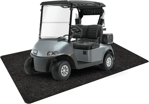 Tapete de estacionamiento para carrito de golf, 4.9 pies x 9.1 pies, tapete de garaje absorbente de aceite, impermeable, capa trasera de goma,
